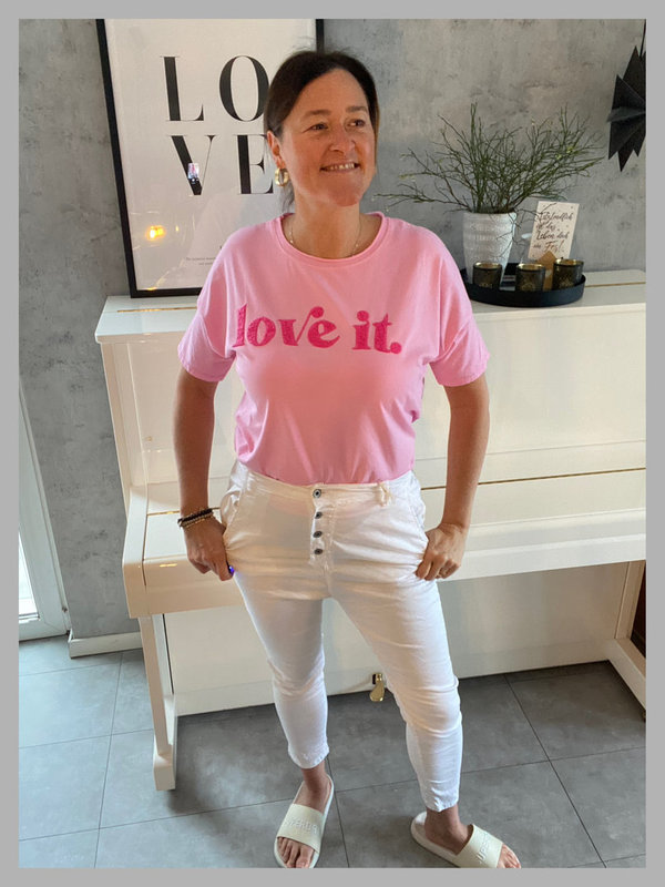 T-Shirt "LOVE IT" rosa